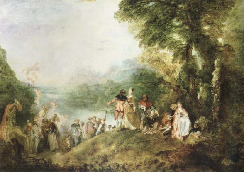 Jean-Antoine Watteau the pilgrimage to cythera Norge oil painting art